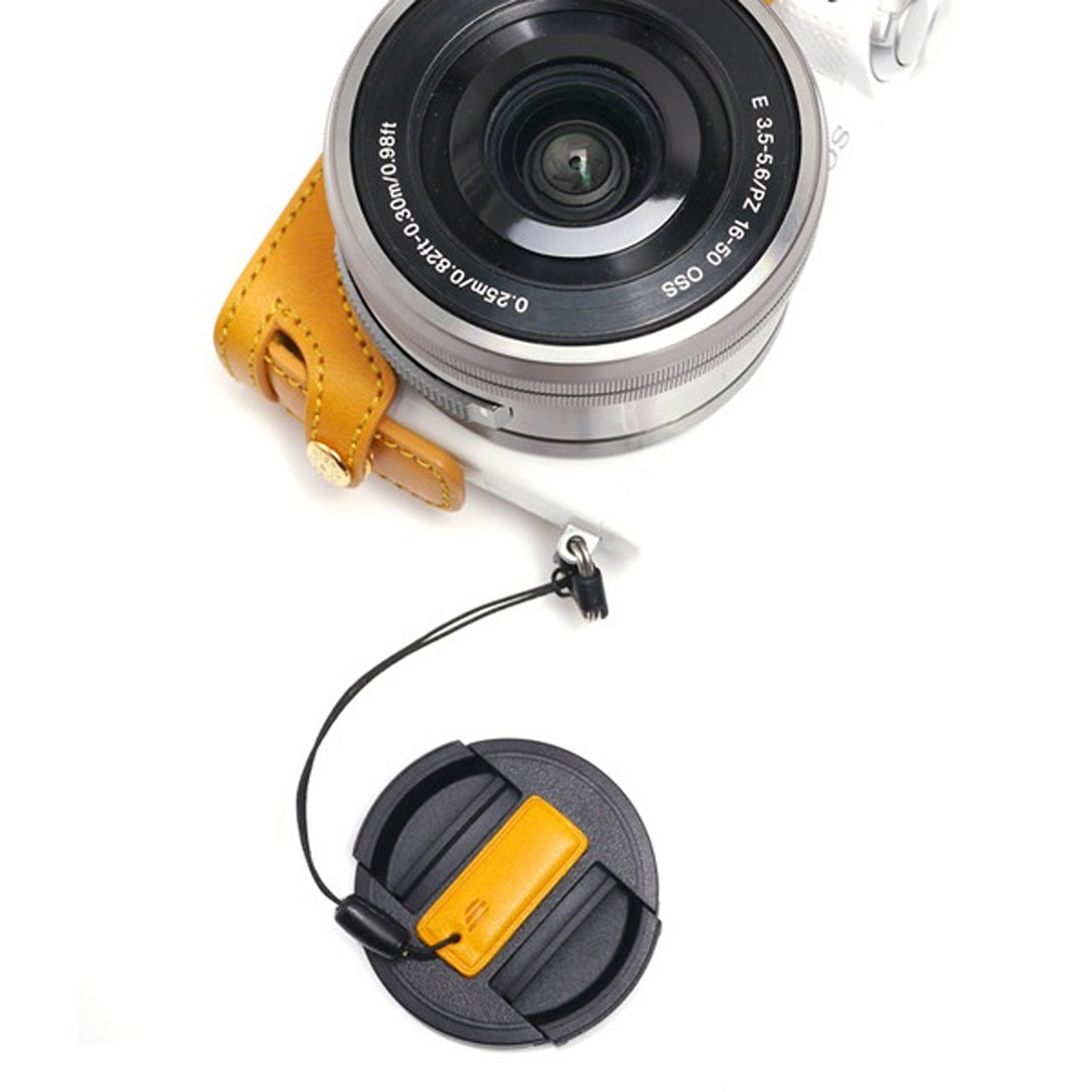 Sony Camera lens cap holder keeper 1+1 leather nex 5t 5r 6 7 5N 5 3N