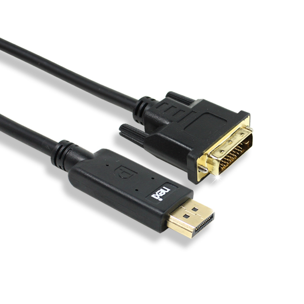 디스플레이포트 to DVI-D 듀얼 디스플레이 케이블1.8M 케이블 커넥터 단자 잭 컨넥터 짹 선 라인 연결