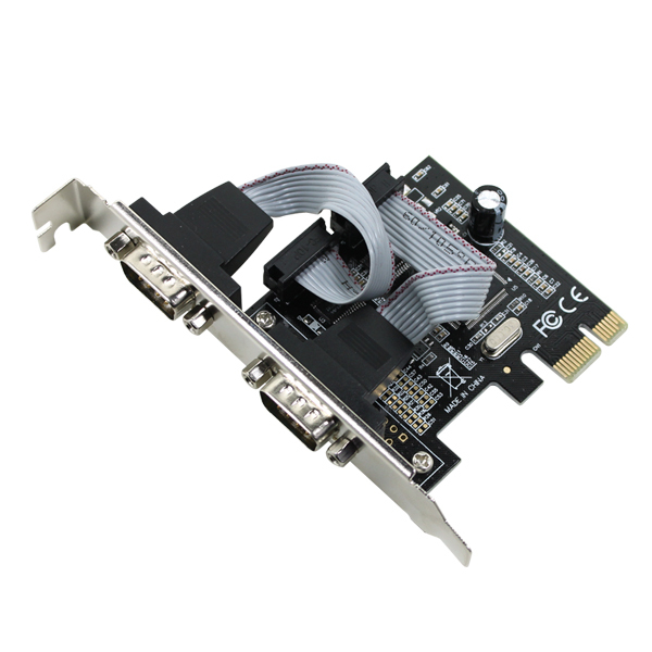 RS232 시리얼 2포트 PCI-Express 카드 MOS 칩셋 탑재 케이블 커넥터 단자 잭 컨넥터 짹 선 라인 연결