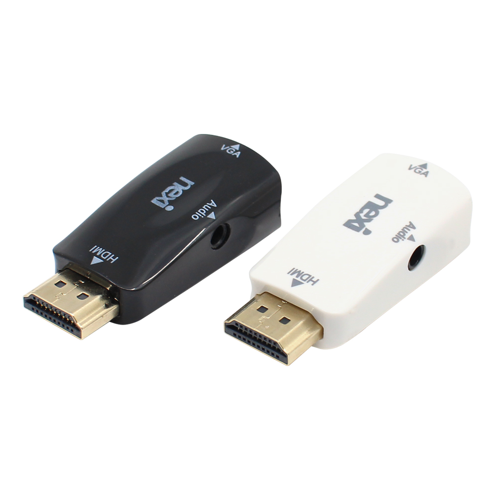 HDMI to VGA 스테레오 변환 컨버터 오디오지원 젠더형 케이블 커넥터 단자 잭 컨넥터 짹 선 라인 연결
