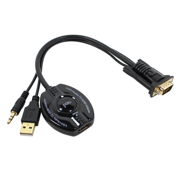 VGA Plus 스테레오 HDMI 출력 변환 컨버터 케이블타입 케이블 커넥터 단자 잭 컨넥터 짹 선 라인 연결