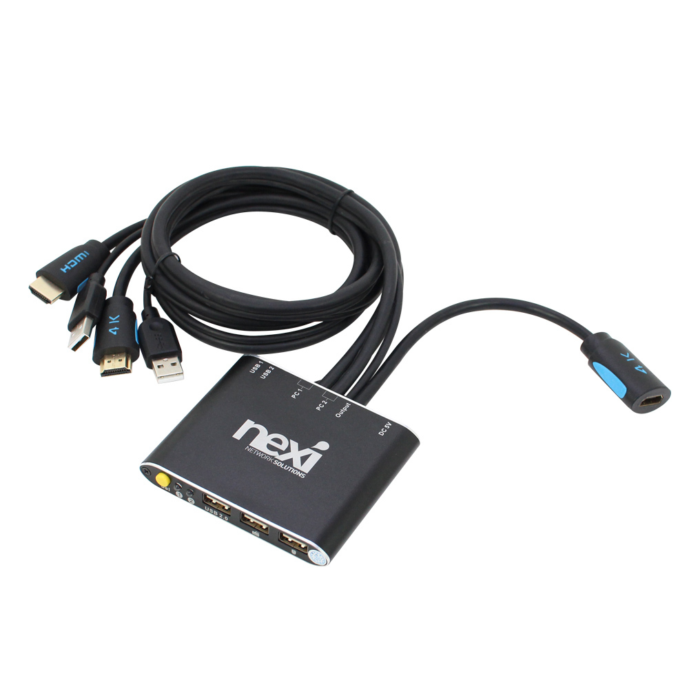 HDMI 콘솔 2포트 KVM 스위치 선택기 울트라 HD화질 케이블 커넥터 단자 잭 컨넥터 짹 선 라인 연결