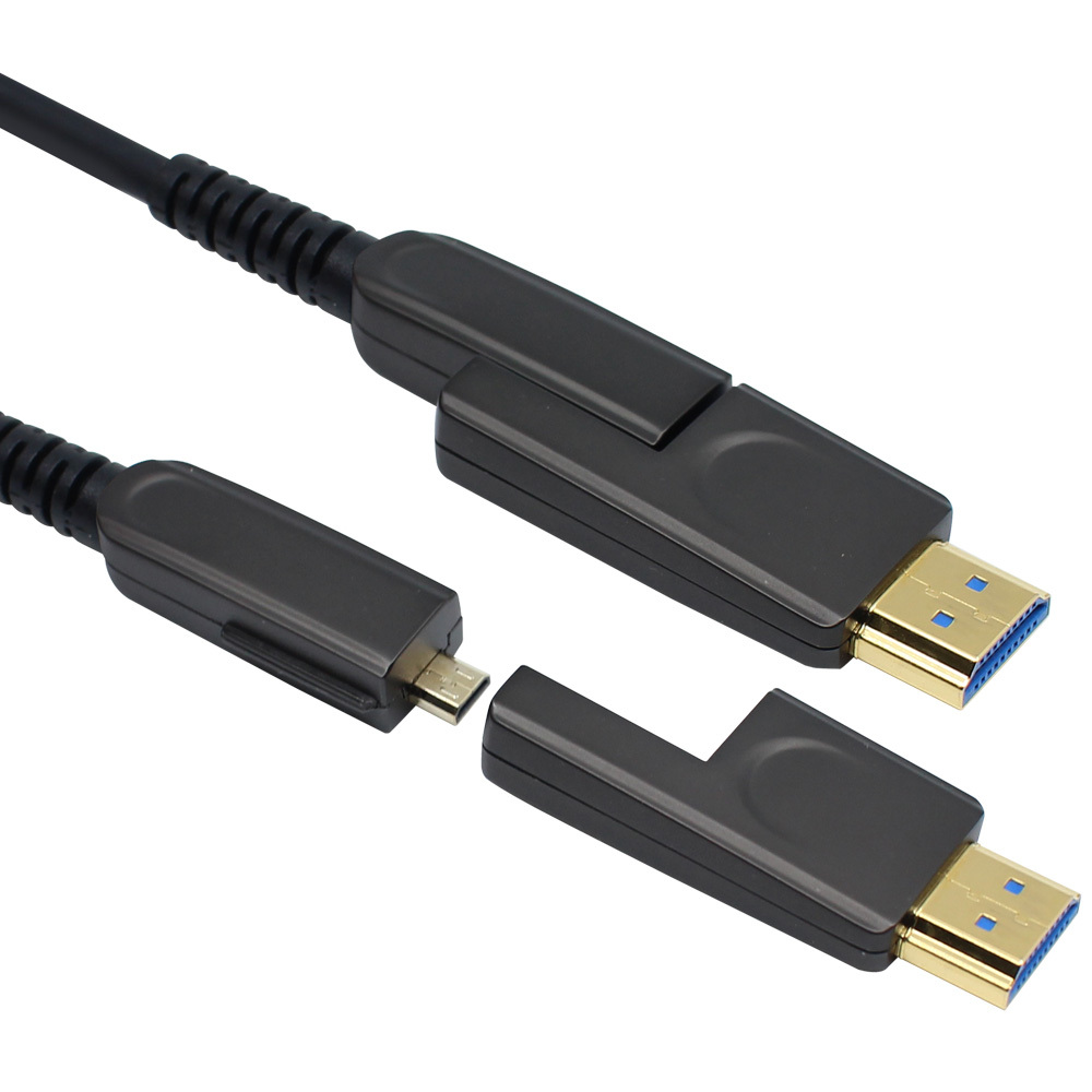 하이브리드 광 HDMI V2.0 케이블 커넥터 분리형 10m 케이블 커넥터 단자 잭 컨넥터 짹 선 라인 연결