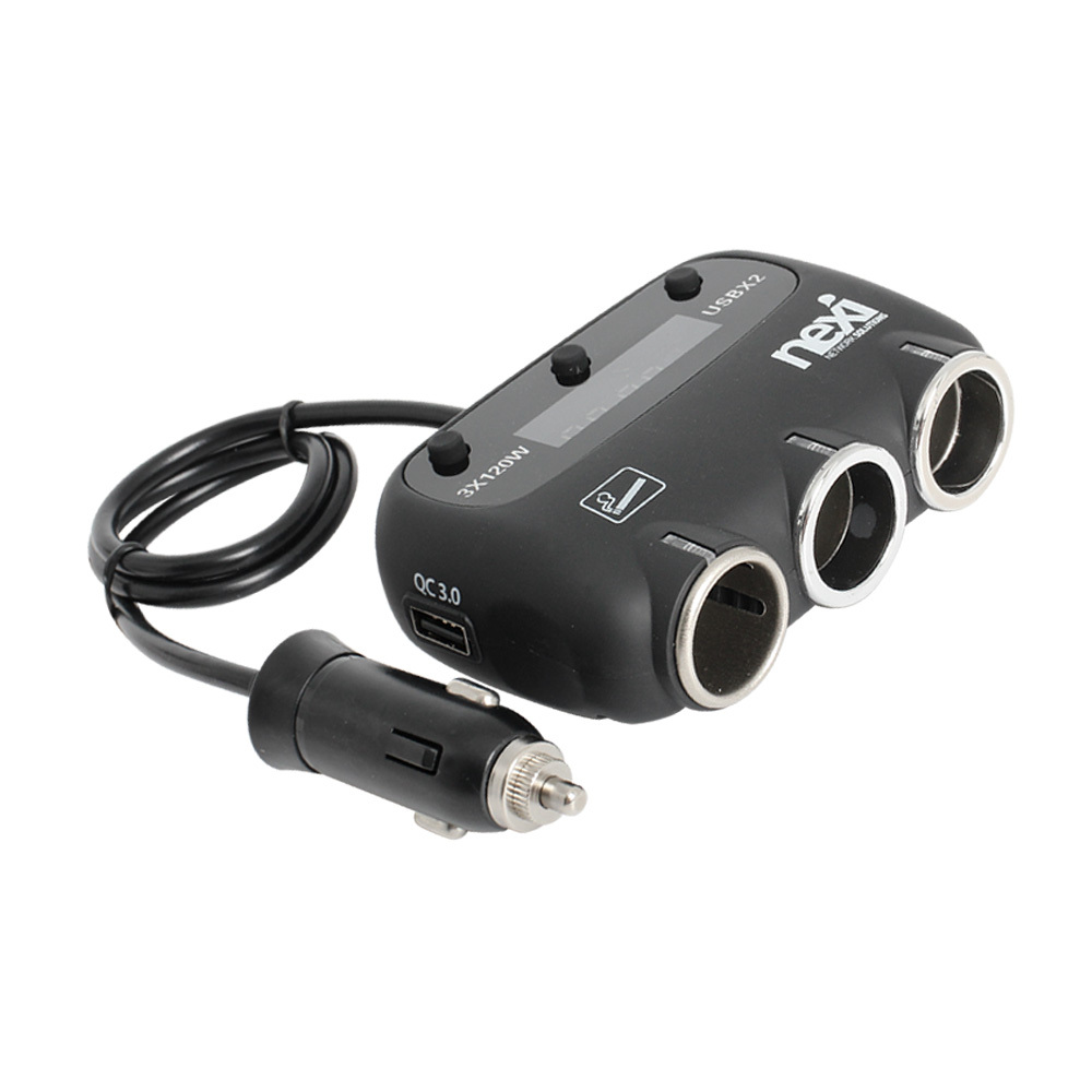 차량용 3구 멀티 소켓 USB 2포트 개별 전원 전압 조절 케이블 커넥터 단자 잭 컨넥터 짹 선 라인 연결