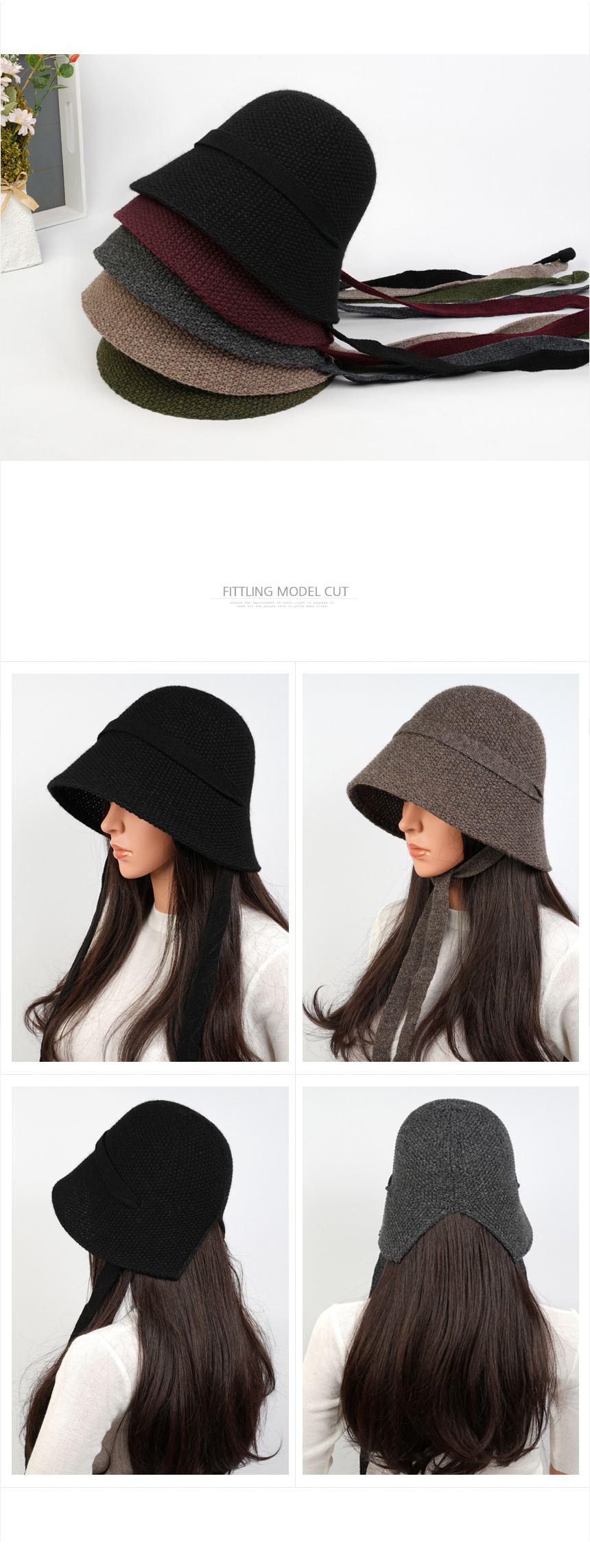 #K055 【瘦面神器✨】￼Knit Bucket Hat main image 0