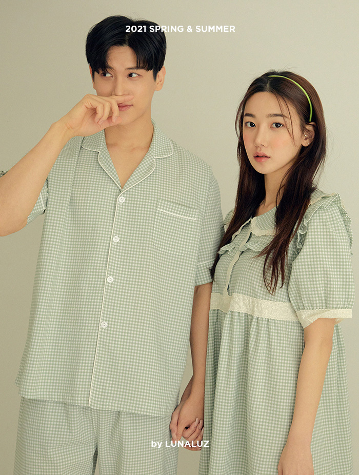 [Female - Mint sold out]Couple Cecil Cotton Blended Dress (2C Short Sleeve Round Neck) 21-01651