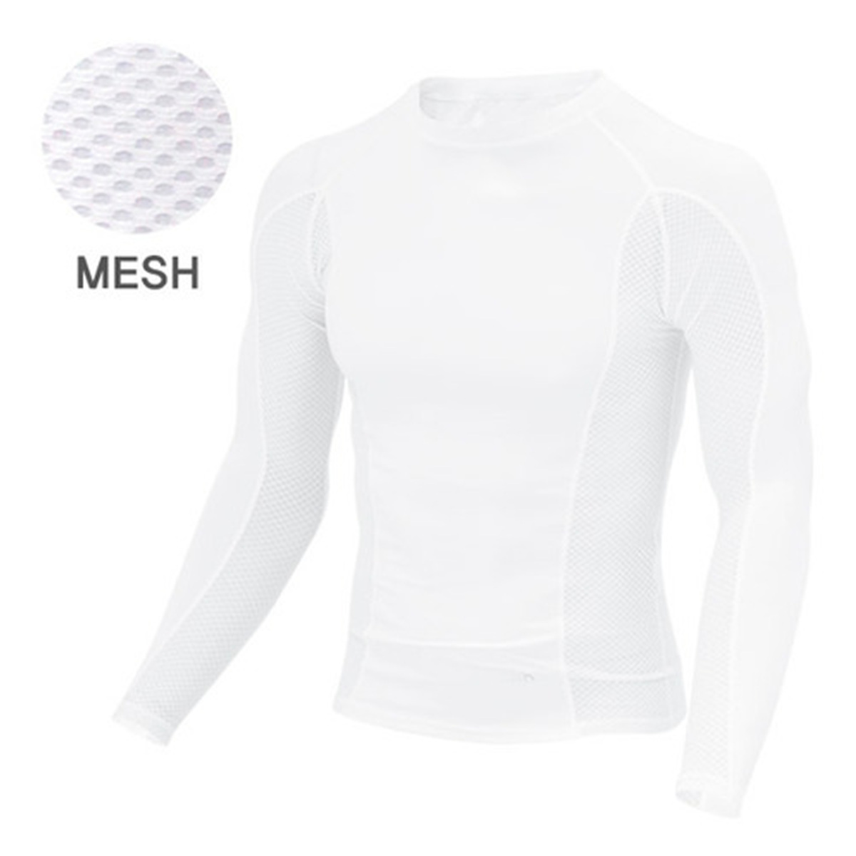 Mcn [MTL018-SKMESH(WHITE)]매쉬&amp;아이스터치 긴팔 상의 화이트