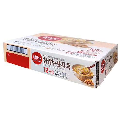 CJ 햇반 찹쌀 누룽지죽 205g (12개)