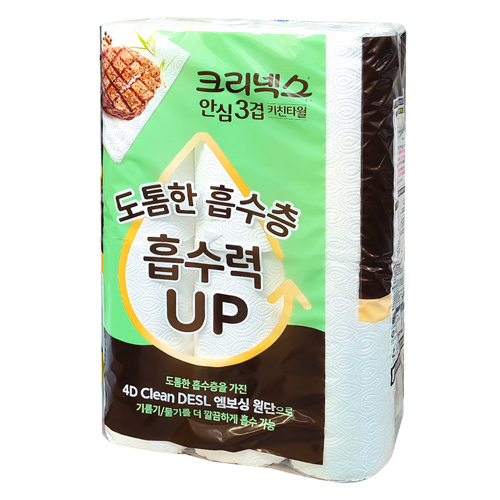 크리넥스 안심3겹 키친 타올 160매 (12롤)