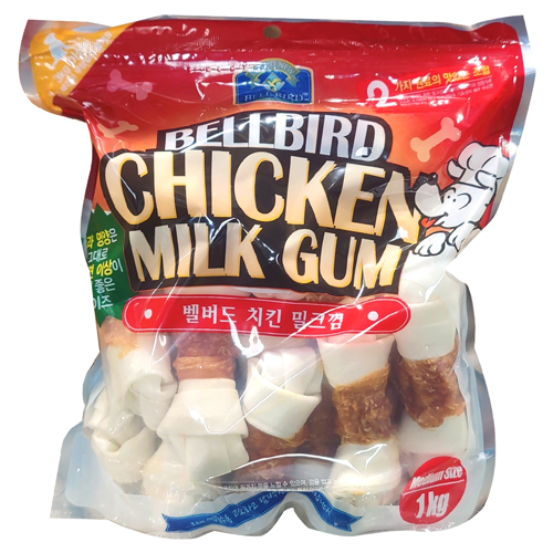 벨버드 치킨 밀크껌 미디엄 1kg