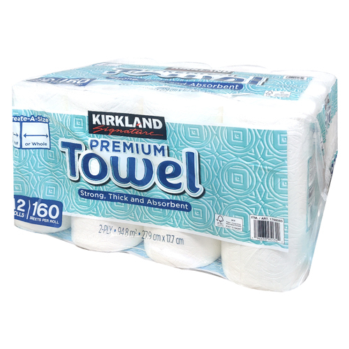커클랜드 시그니처 2겹 종이 키친타올 160매 (12롤)