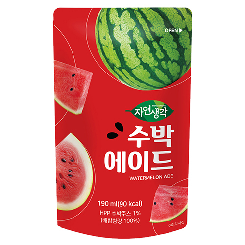 자연생각 수박 에이드 190ml (50파우치)