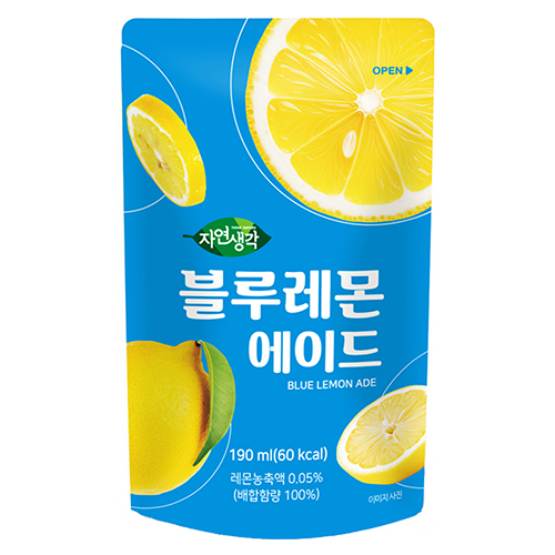 자연생각 블루 레몬 에이드 190ml (50파우치)