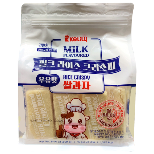 꽃샘 밀크라이스 크리스피 우유맛 쌀과자 (24개입)