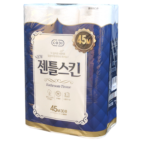코디 젠틀스킨 화장지 3겹 45m (60롤)
