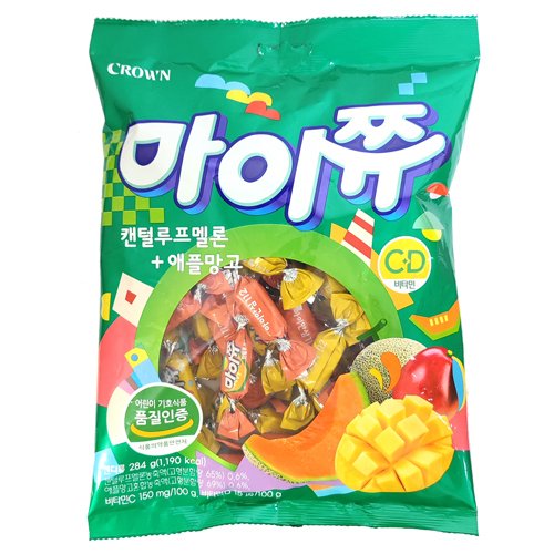 크라운 마이쮸 캔털루프멜론 애플망고 284g