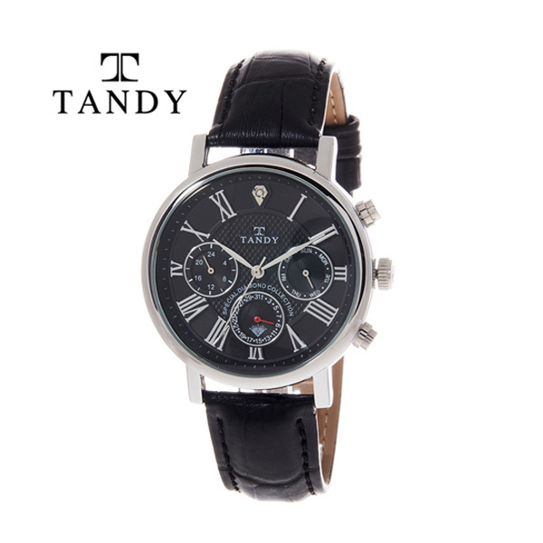 [TANDY] 탠디 프린스 다이아몬드 가죽시계, T-1901 BK