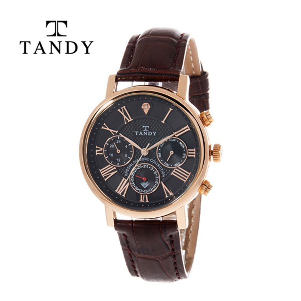 홍도매,[TANDY] 탠디 프린스 다이아몬드 가죽시계, T-1901 RG