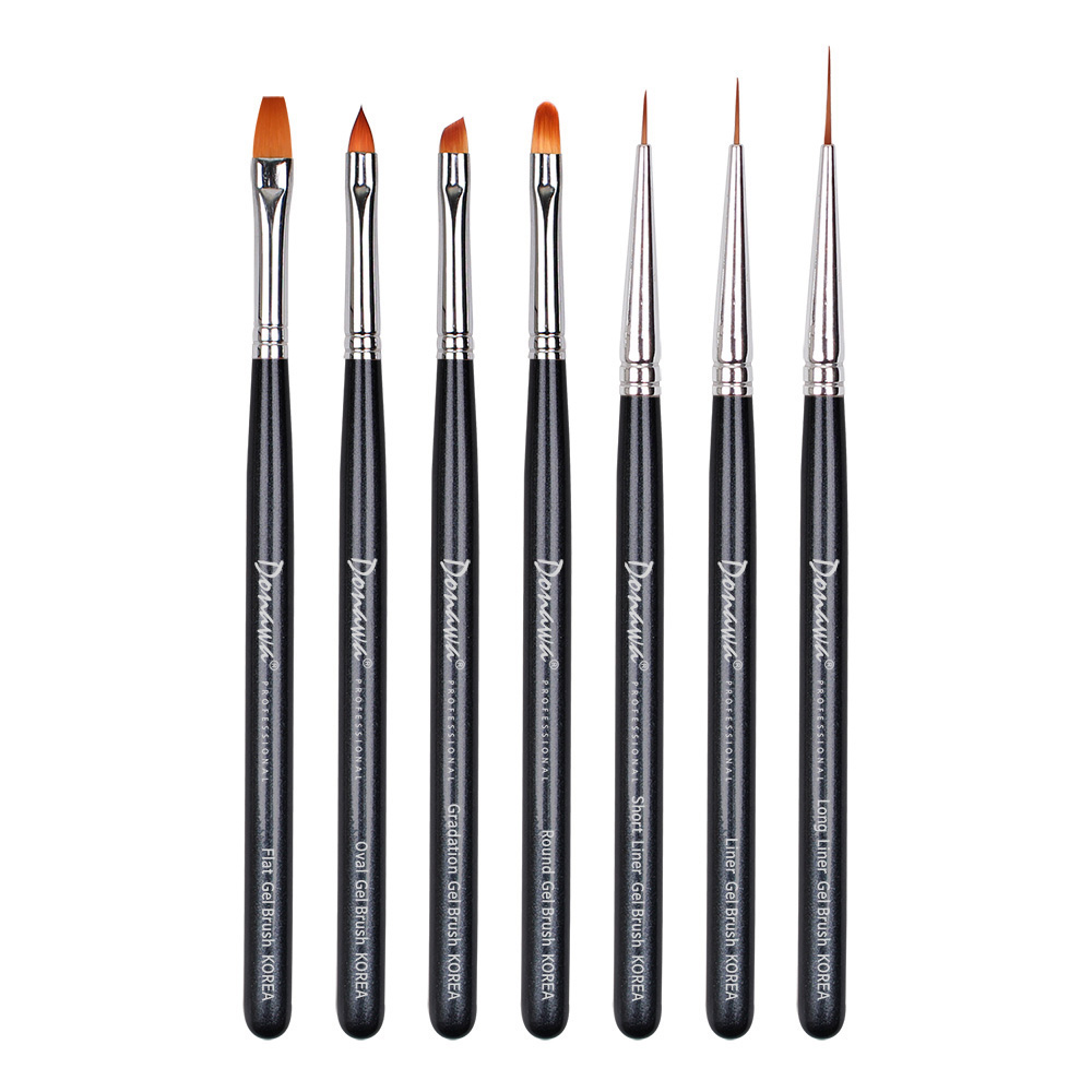 도나와,donawa,젤네일아트,네일아트브러시,브러시세트,네일브러시,젤네일브러시,손톱솔,네일재료,젤브러시,도나와 젤 네일아트 젤브러시 7종 베이지 세트 DSGB-SB-BL