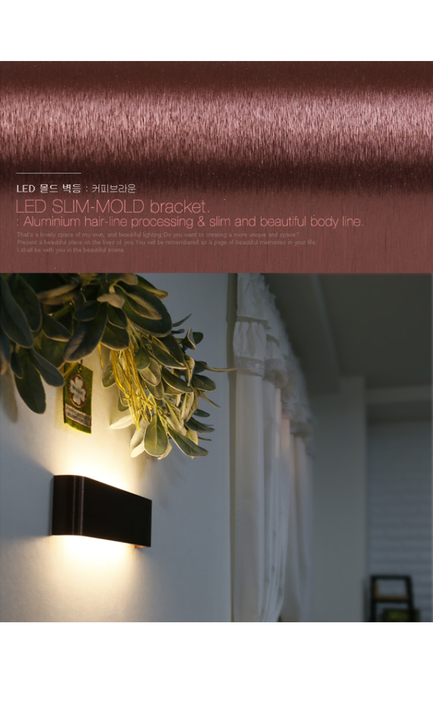LED 몰드 벽등 5W (커피브라운/블랙)