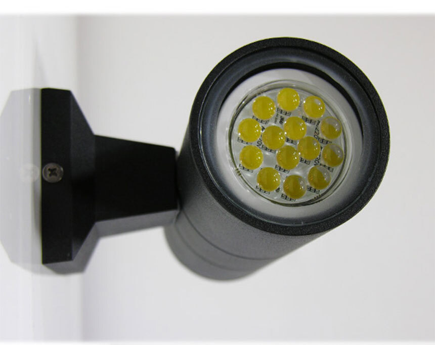 LED 외부 원통 MR16 * 2등 벽등 (블랙)