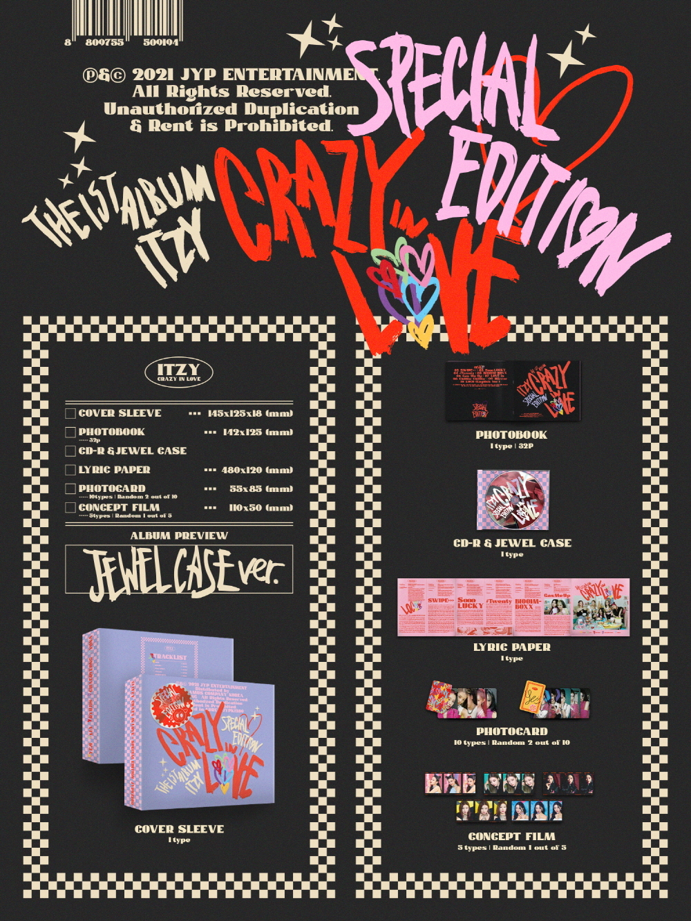 ITZY - The 1st Album [CRAZY IN LOVE] Special Edition (JEWEL CASE ver.) special love album edition itzy photobook 1st crazy