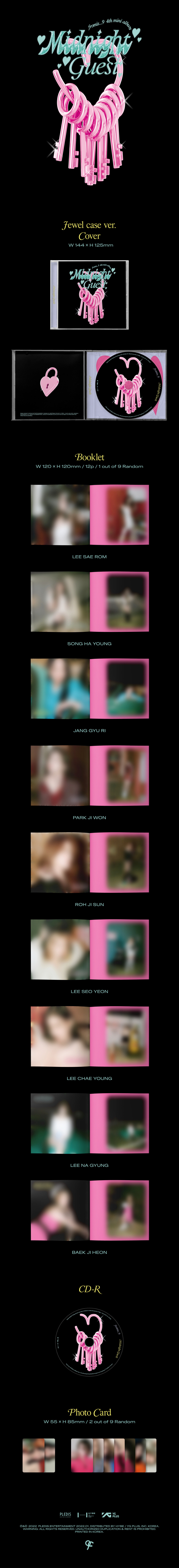fromis_9 - 4th Mini Album [Midnight Guest](Jewel case ver.)(9 Types SET) fromise_9 fromis9 Bfromise_9album MidnightGuestalbum Jewelcase CD album photobook photocard kpop