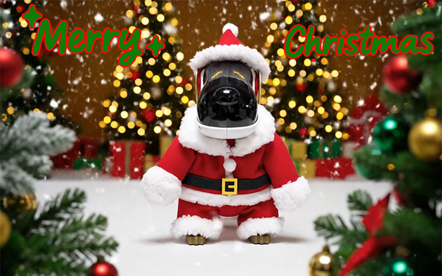 산타옷을 입은 로봇강아지 제로미의 크리스마스 인사