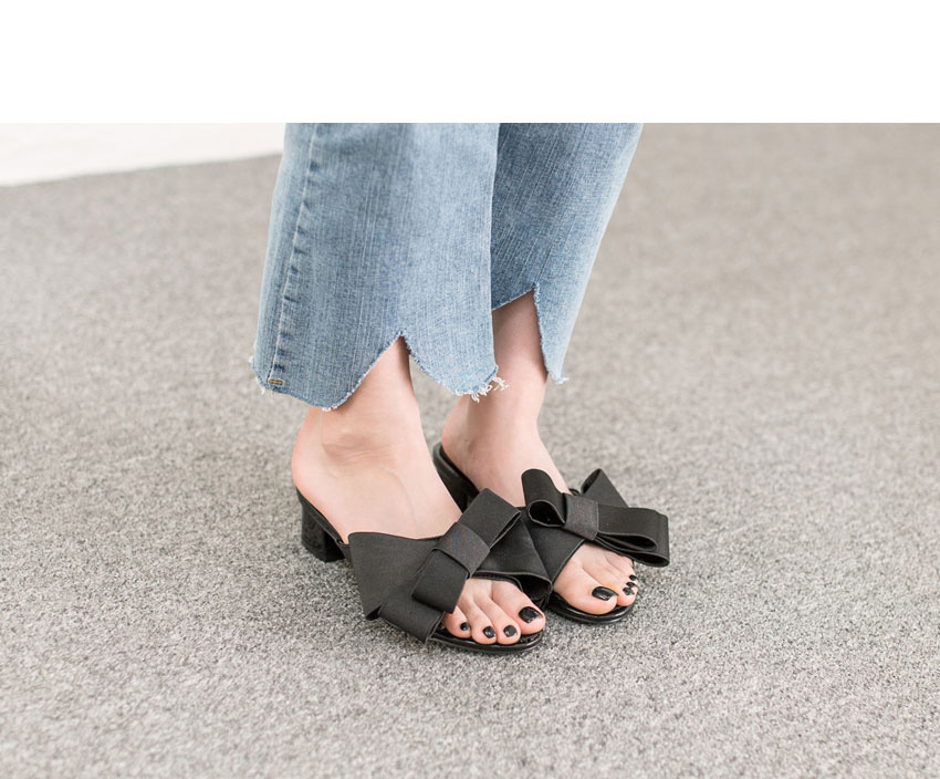 또오세 여성 새틴 여성뮬슬리퍼형샌들