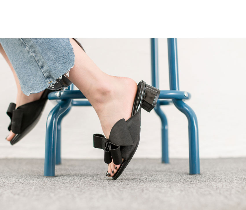 또오세 여성 새틴 여성뮬슬리퍼형샌들