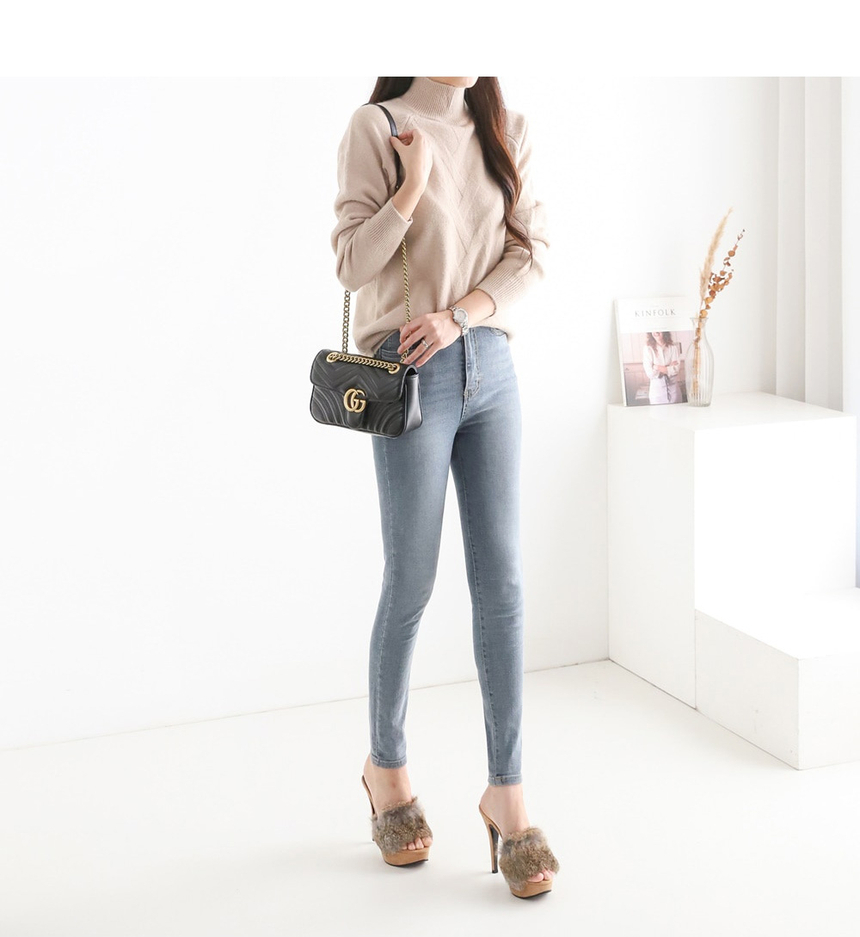 천연토끼털 가보시 스웨이드뮬 여성뮬슬리퍼형샌들