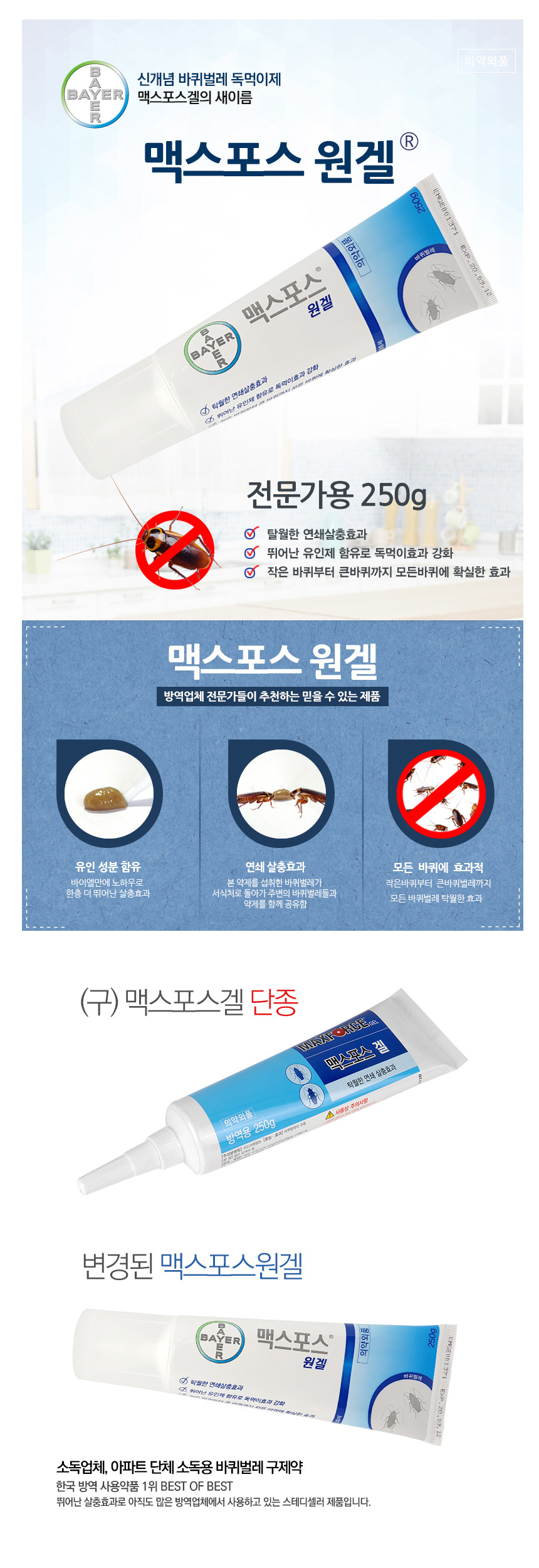 Gmarket - [Maxforce]맥스포스 원겔 250G 바퀴벌레약 맥스포스겔 바퀴벌레