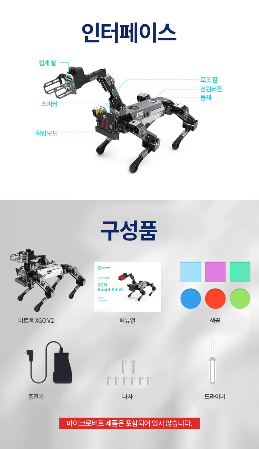 비트독 Xgo(V2) 인공지능 교육용 코딩로봇(마이크로비트 미포함) - G마켓 모바일