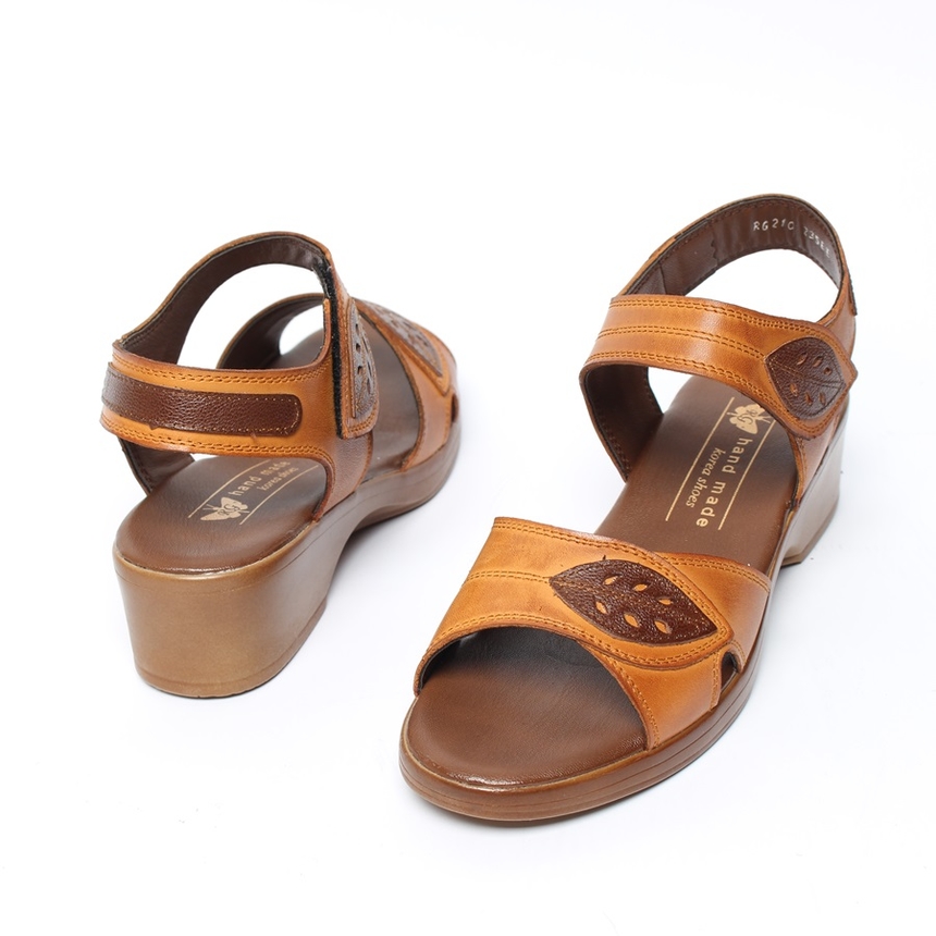 통가죽 핸드메이드 나뭇잎 여성샌들_6