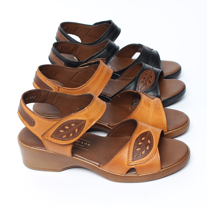 통가죽 핸드메이드 나뭇잎 여성샌들_10