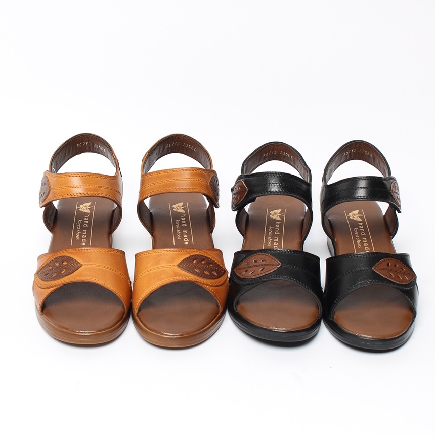 통가죽 핸드메이드 나뭇잎 여성샌들_9