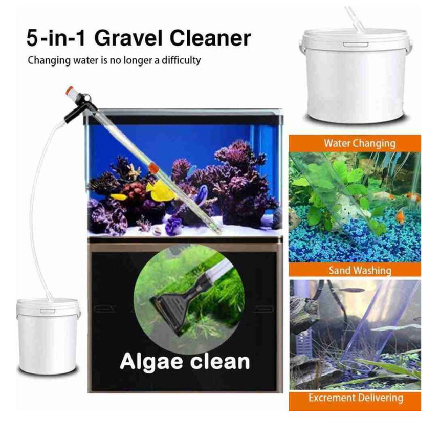 어항 수족관 청소 물갈이 수동 펌프 스크레퍼 세트