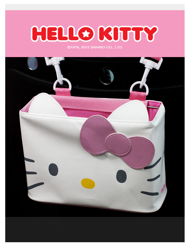 Genuine Hello Kitty Car Accessory Multi purpose Utility Case Pink Bowr Vehicle