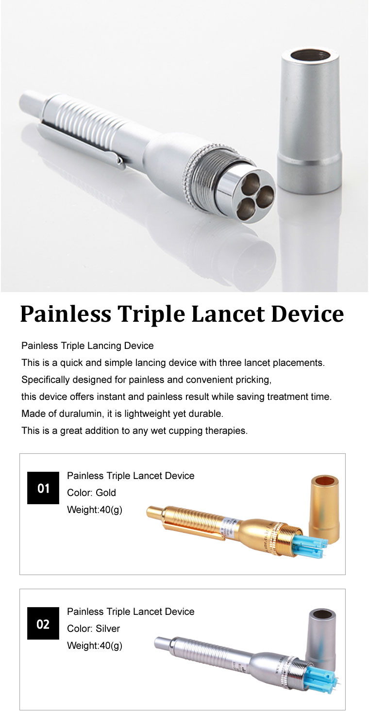 Painless Acupuncture 3Pin Lancets Device Stainless Steel Triple