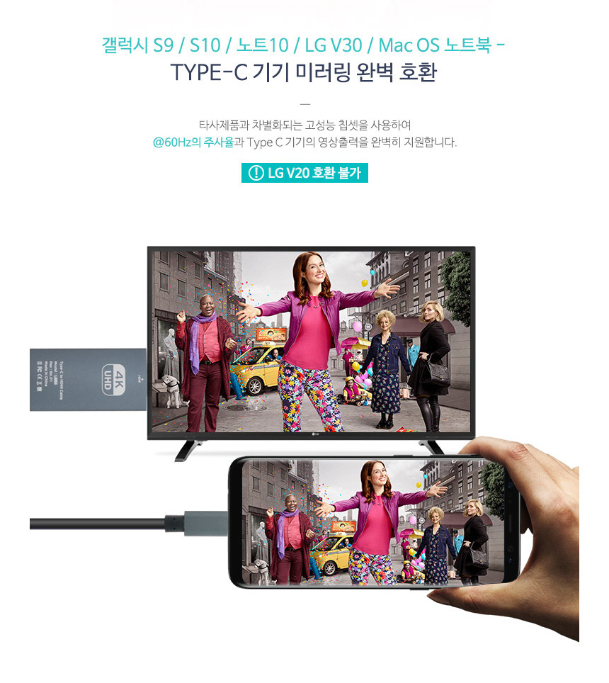 4K 60Hz&nbsp;C Type HDMI MHL 케이블 휴대용 가정용 회의용&nbsp; TV 프로젝터 모니터&nbsp;HDMI 연결 &nbsp;스마트폰 핸드폰 휴대폰&nbsp; 모바일기기 화면 미러링 미라캐스트 크롬캐스트  USB 보조전원 전원공급&nbsp;- 오호! OHOI