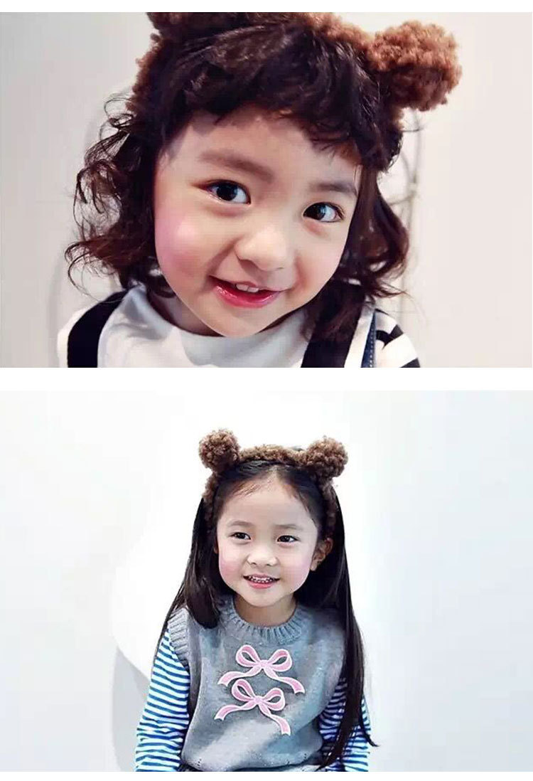 Hair Accessories Bear Headband Cute Pom-Form Hair 