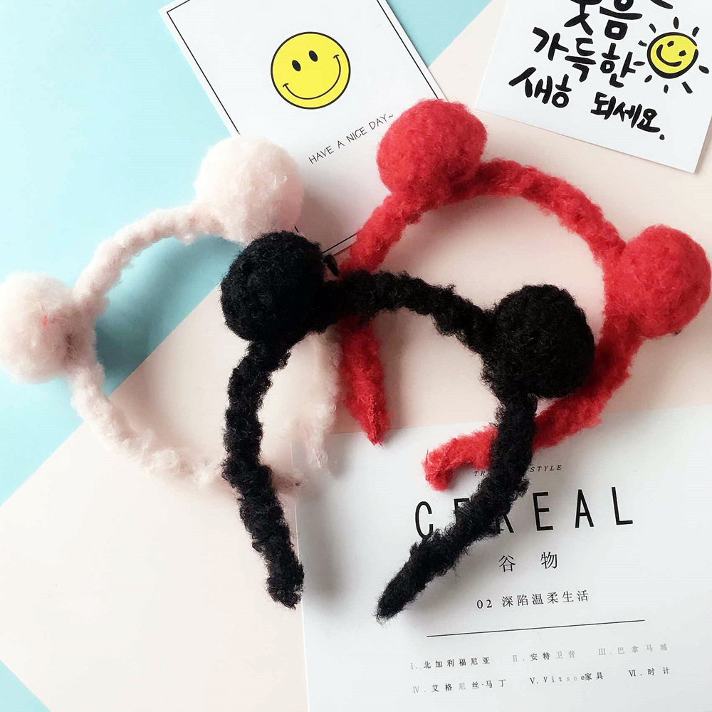 Hair Accessories Bear Headband Cute Pom-Form Hair 