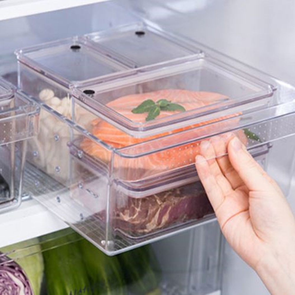 투명 냉장고 공간활용 정리트레이 냉장고수납용기 주방 부엌정리함 수납함 /소 중 대