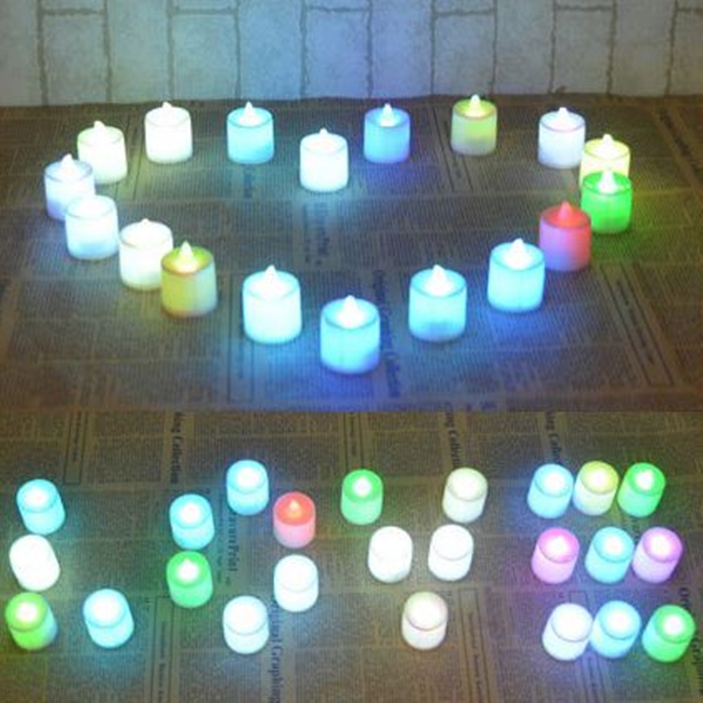 SDC몰 10P 고급형 티라이트 LED 전자양초 칼라캔들 기념일 이벤트 파티 용품 생일 프로포즈 모형 전기양초