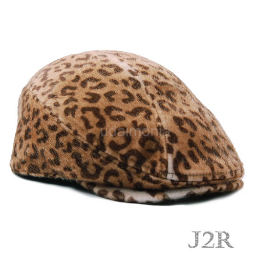 Leopard Print Flat Hat for Men Women Newsboy Hunting Cabbie Gatsby Calf