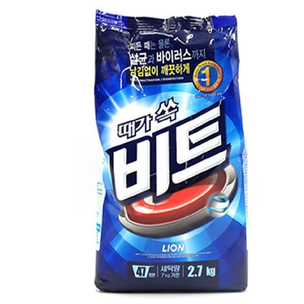 세탁세제가루분말 세균 바이러스제거 드럼용 2.7Kg 절약형 포장 1EA