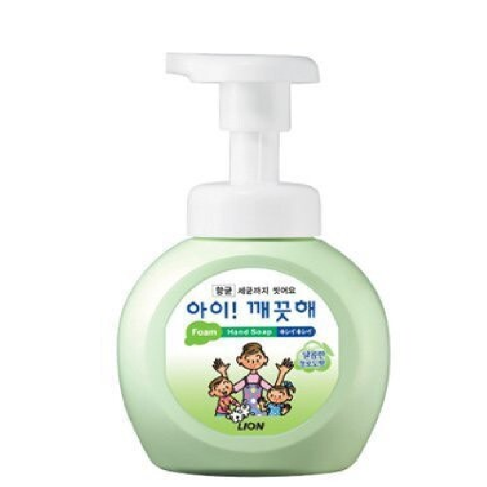 손거품세정제 미세먼지 세균제거 청포도향 250mL 플라스틱용기 펌프뚜껑 1EA 세정 비누 손세정 핸드워시 손세척