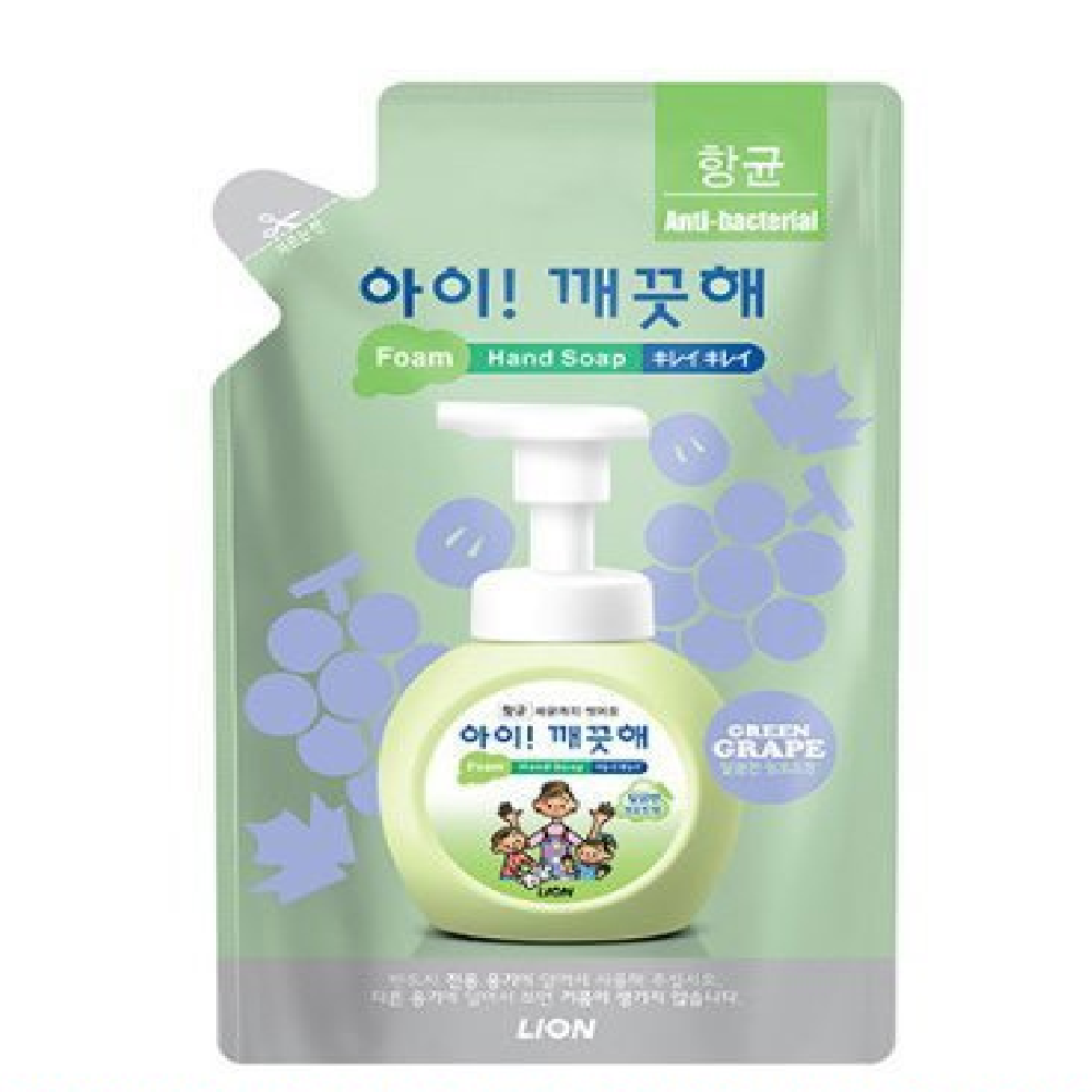 손거품세정제 미세먼지 세균제거 청포도향 200mL 절약형 포장 1EA 세정 비누 손세정 핸드워시 손세척