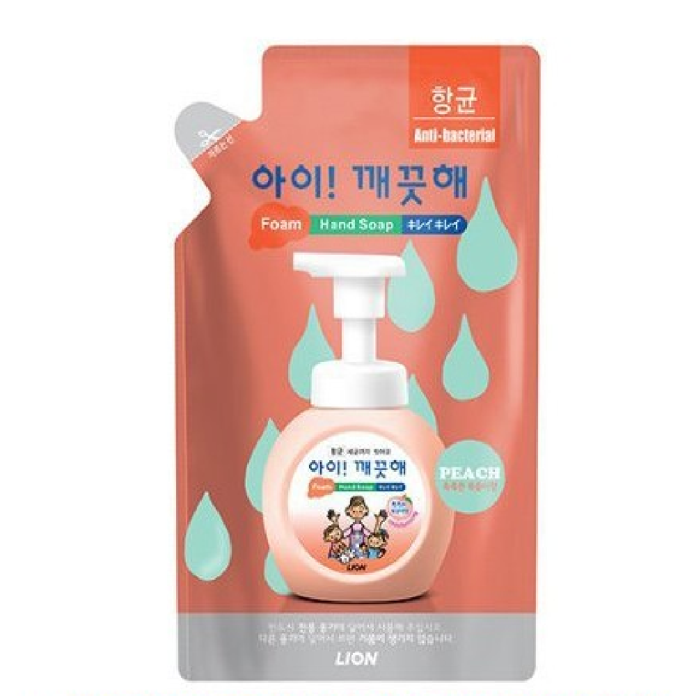 손거품세정제 미세먼지 세균제거 복숭아향 200mL 절약형 포장 1EA 세정 비누 손세정 핸드워시 손세척