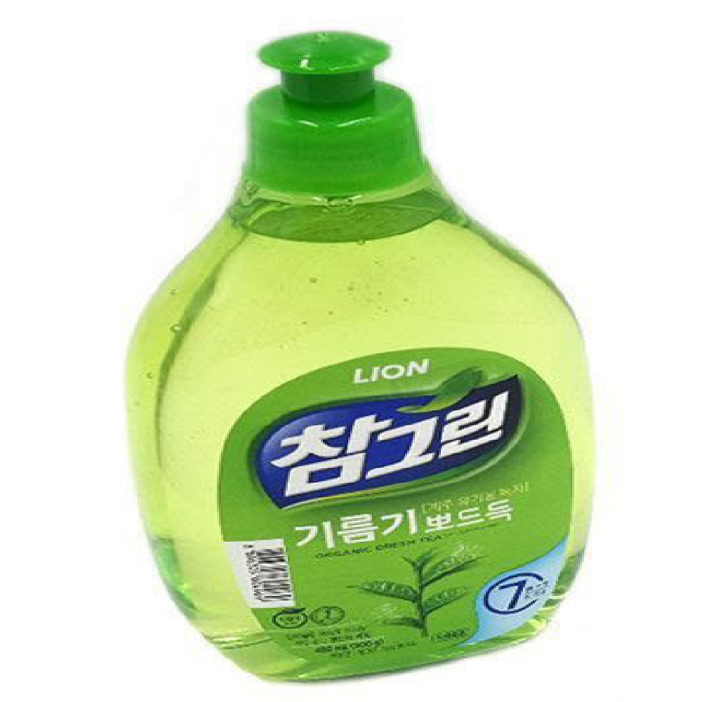 설거지세제 녹차추출 7초행굼 7무처방 그린스트러스향 480ml 플라스틱용기 안전뚜껑1EA